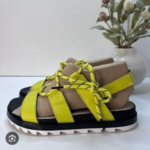 Sorel Bolt Black Roaming Lace Leather Sandals